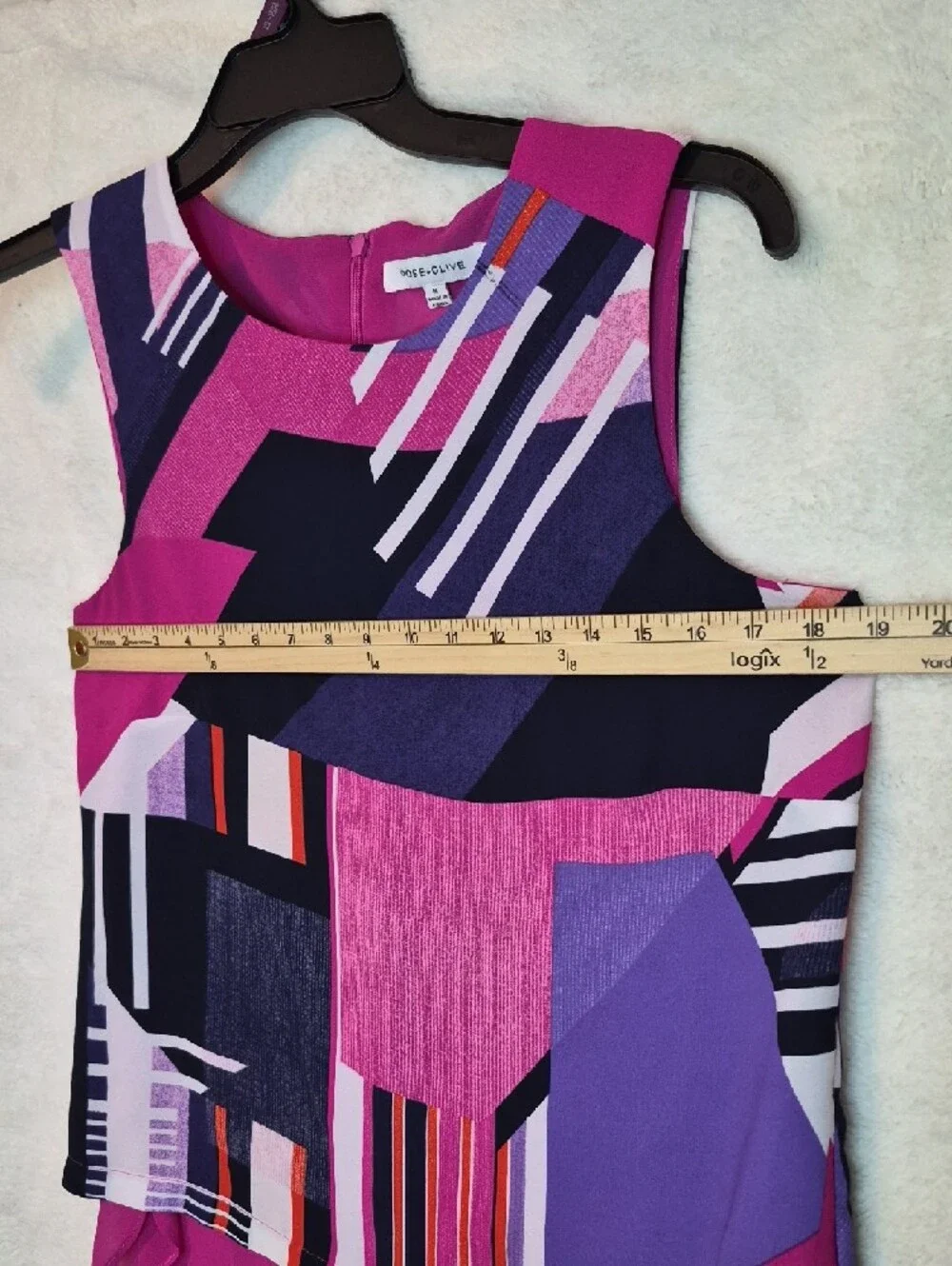 Rose &‎ Olive Women's Pink and Purple Geometric Sleeveless Camisole Size M